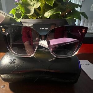 Chanel Gradient Purple Cat-Eye Sunglasses